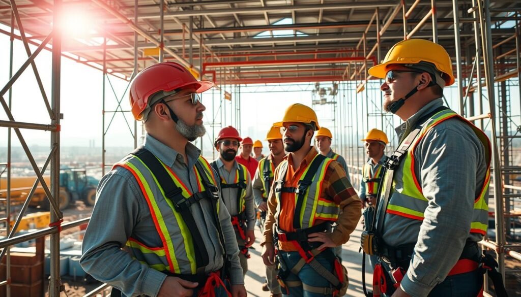 Redução de acidentes construção